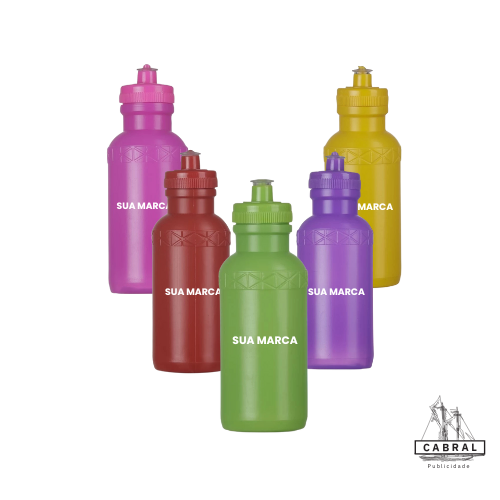 Squeeze 500ml Personalizado de Plástico com Tampa e Bico ? Brinde Corporativo